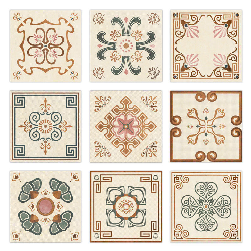 200x200 Deco Ceramic Glazed Floor Tiles , Glazed Porcelain Tile  (The Lotus Pool By Moonlight)
